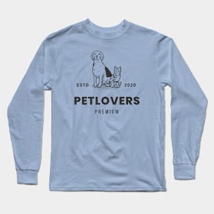 Cats Dogs Retro Petlovers Premium Brand Estd Established in 2020 Long Sleeve T-Shirt